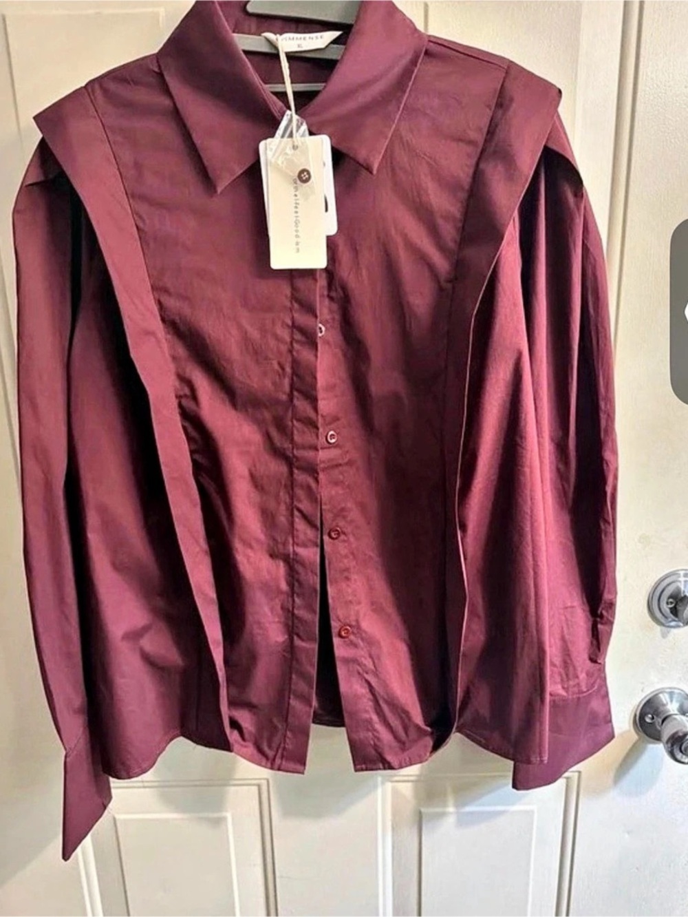 Commense Button Down Shirt in Burgundy Size XL NWT
